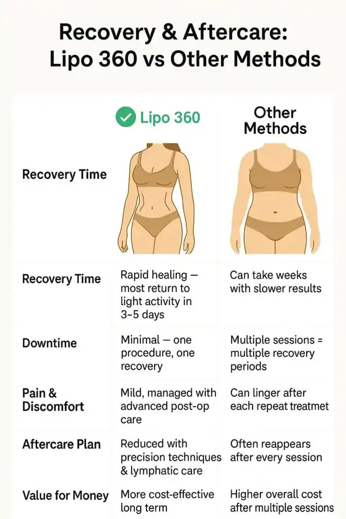 Recovery and Aftercare for Fat-Dissolving Surgery 2 Table to show fat dissolving injection aftercare Banbury
